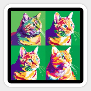 American Bobtail Pop Art - Cat Lover Gift Sticker